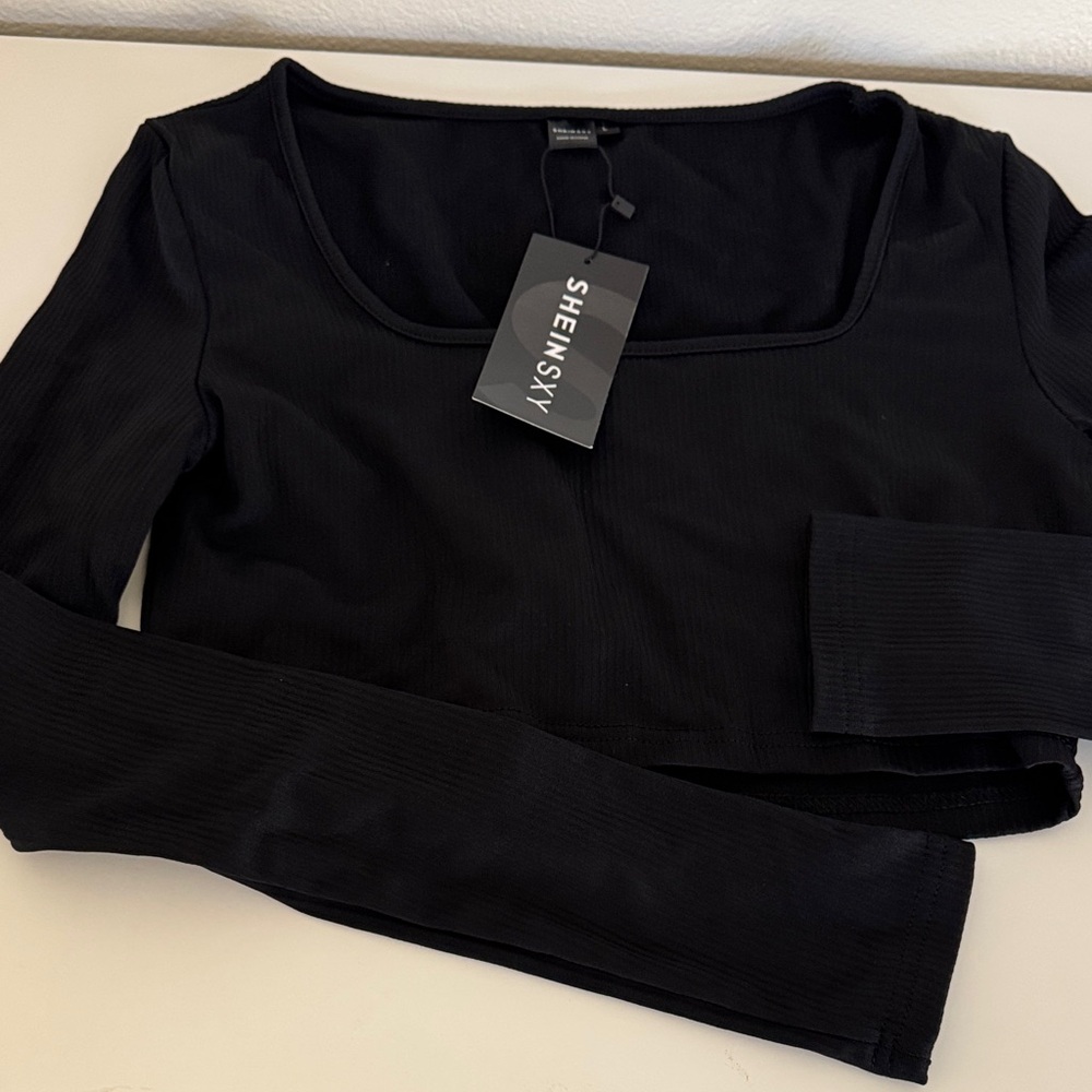 SHEIN Black Long Sleeve crop